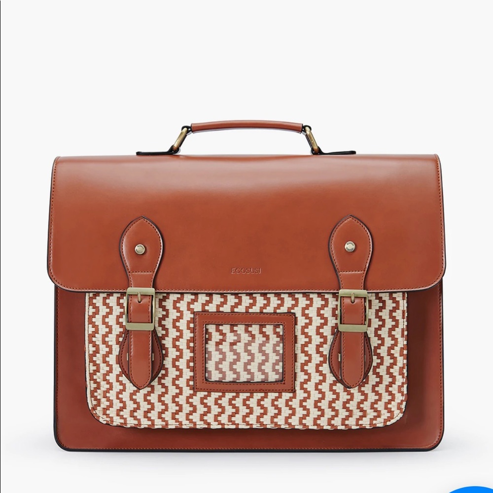 *NEW Vegan Leather Vintage Briefcase
